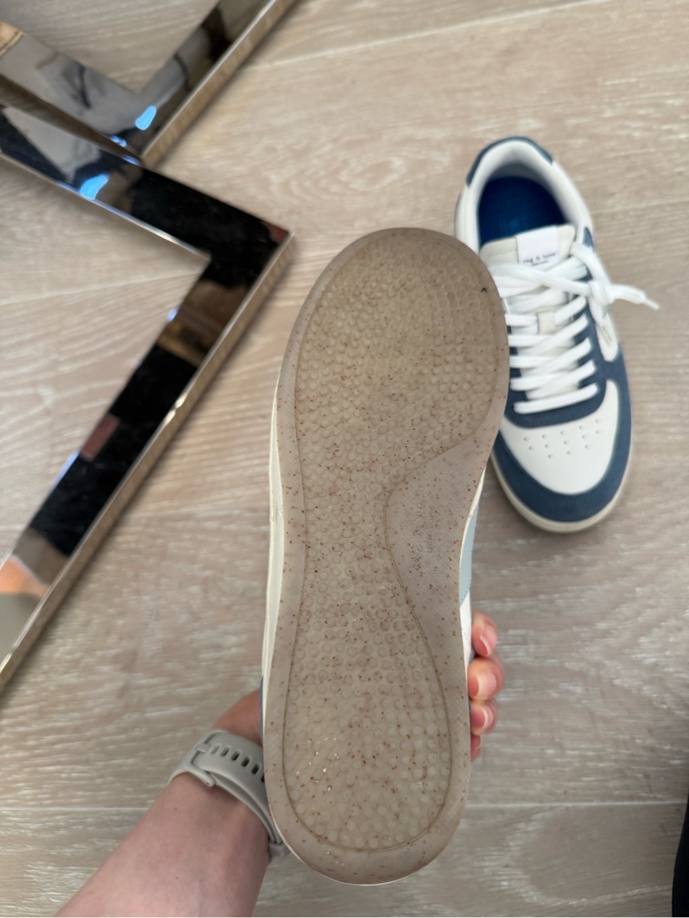 Rag & Bone retro court leather sneakers in Navy and White (limited edition) US 8 - Picture 11 of 15